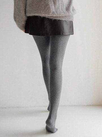DAZY Solid Ribbed Knit Leggings