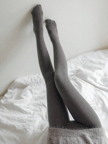 DAZY Solid Ribbed Knit Leggings
