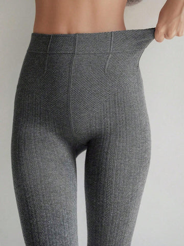 DAZY Solid Ribbed Knit Leggings