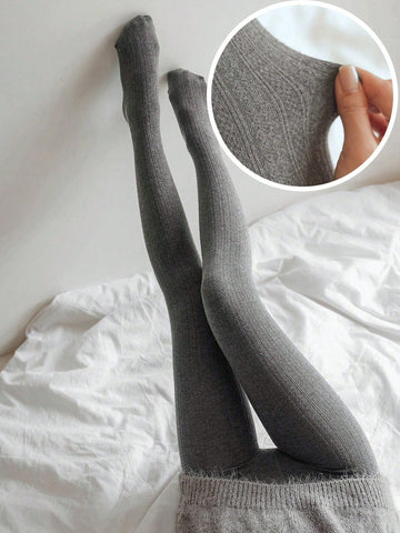 DAZY Solid Ribbed Knit Leggings