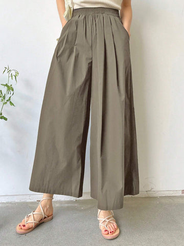 DAZY Solid Slant Pocket Wide Leg Pants