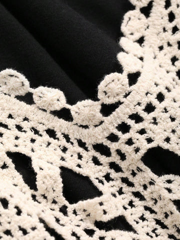 DAZY Solid Tee & Hollow Out Tank Dress For Summer