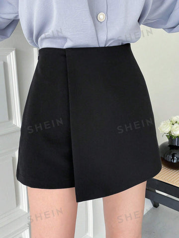 DAZY Solid Wrap Front Skort