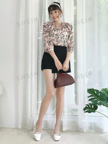 DAZY Solid Wrap Front Skort