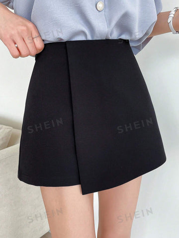 DAZY Solid Wrap Front Skort