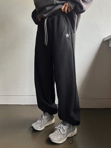 DAZY Star Print Drawstring Waist Sweatpants
