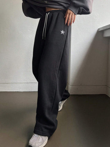 DAZY Star Print Drawstring Waist Sweatpants