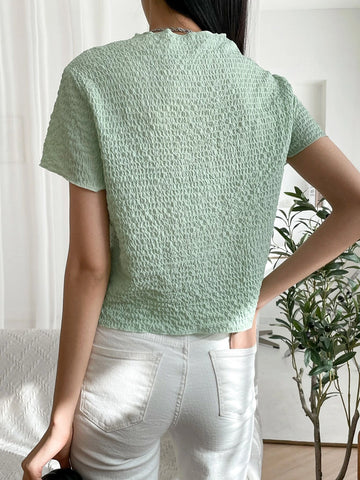 DAZY Textured Round Neck Tee