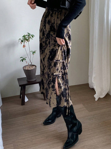 DAZY Tie Dye Split Hem Skirt