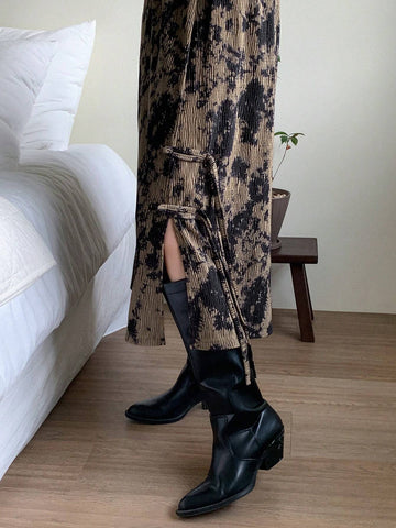 DAZY Tie Dye Split Hem Skirt