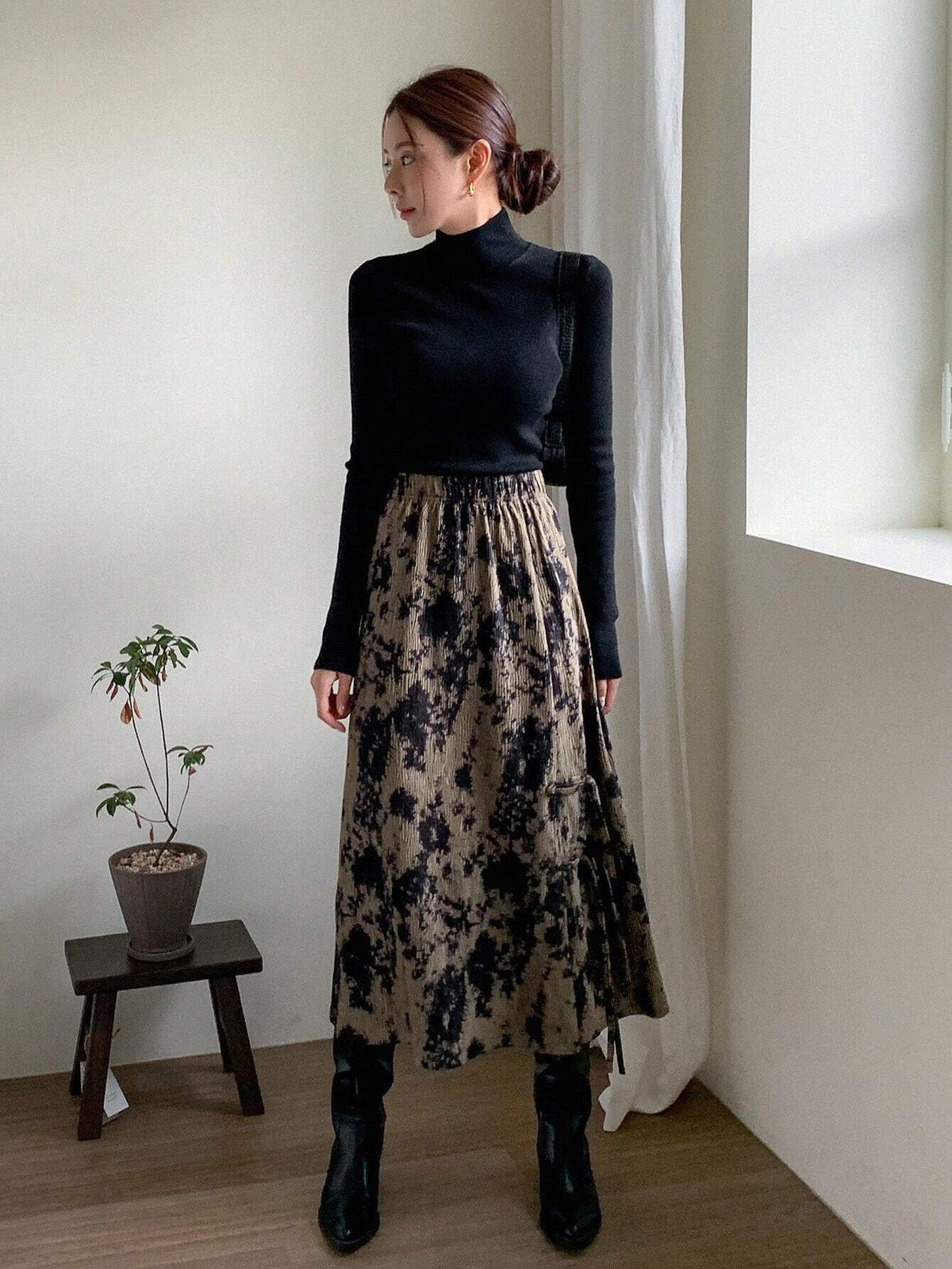 DAZY Tie Dye Split Hem Skirt