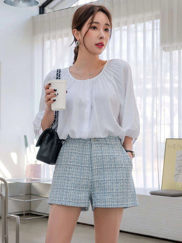 DAZY Tweed Wide Leg Shorts