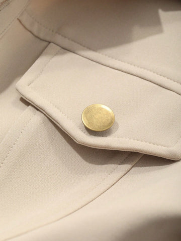 DAZY Utility Style Waist Cinched 7/8 Sleeve Dress With Large Pockets, Urban Inspired