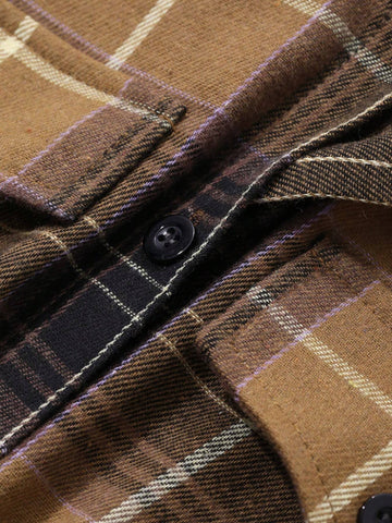 DAZY Vintage Plaid Mock 2-Piece Shirt & Skirt Patchwork Women Short Dress