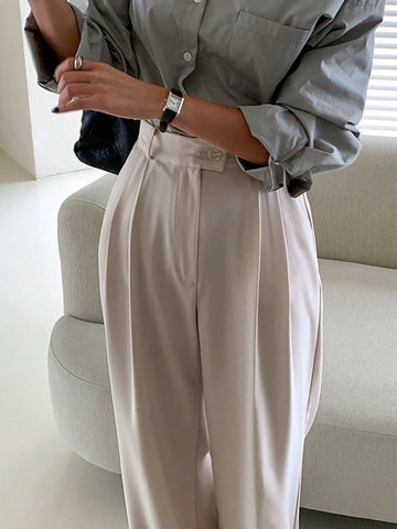 DAZY Women's Solid Color Wide Leg Pants