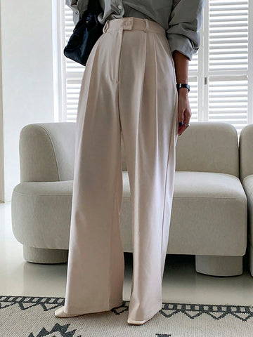 DAZY Women's Solid Color Wide Leg Pants