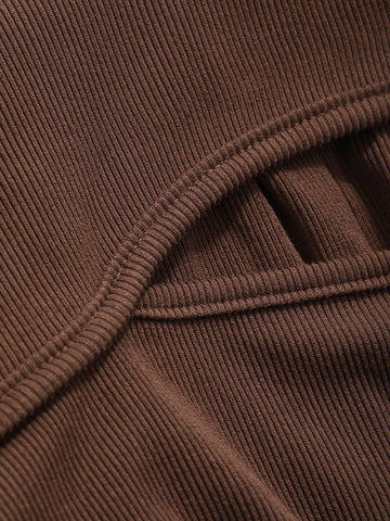 DAZY Women'S Hollow Out Irregular Hem Short Sleeve T-Shirt And Shorts Set