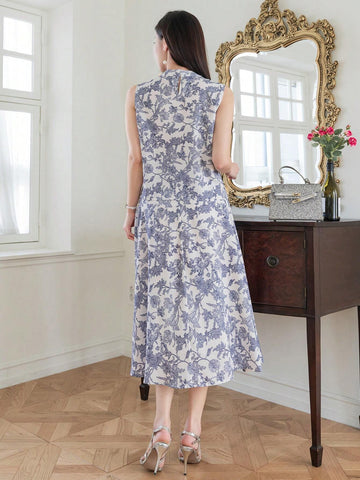 DAZY Women 2pcs Floral Printed Sleeveless Top And A-Line Skirt Set