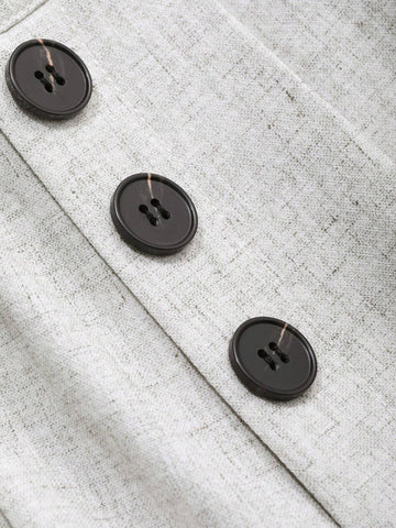 DAZY Women Casual Button Front Slant Pockets Pleated Wide Leg Pants