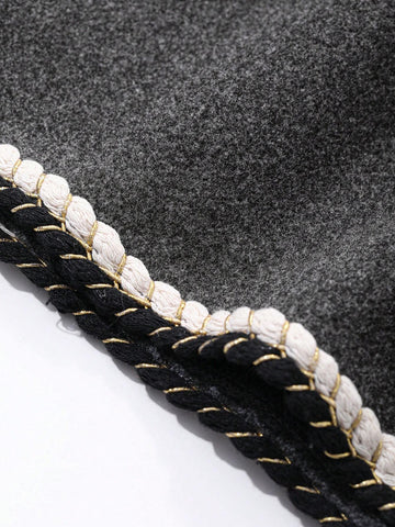 DAZY Women Casual Contrast Color Webbing Panel A-Line Skirt For Autumn & Winter