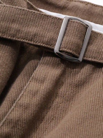 DAZY Women Casual Solid Color Waistband Pocket Pants