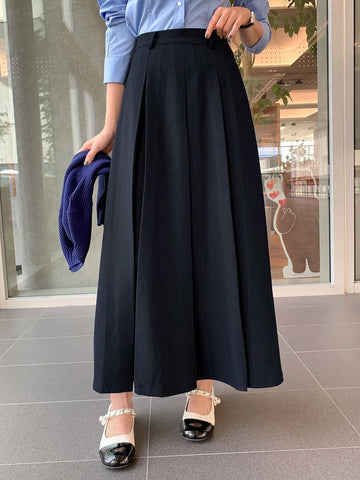 DAZY Women Casual & Work Solid Color Long Pleated Skirt, Autumn/Winter