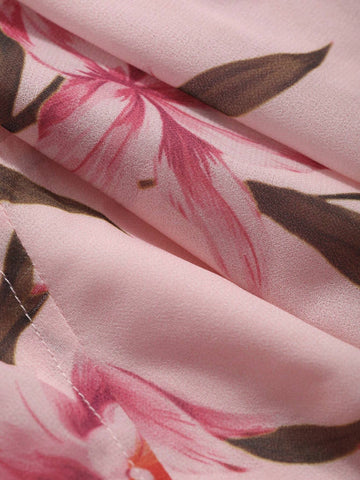 DAZY Women Chiffon Floral Print Long Sleeve Shirt