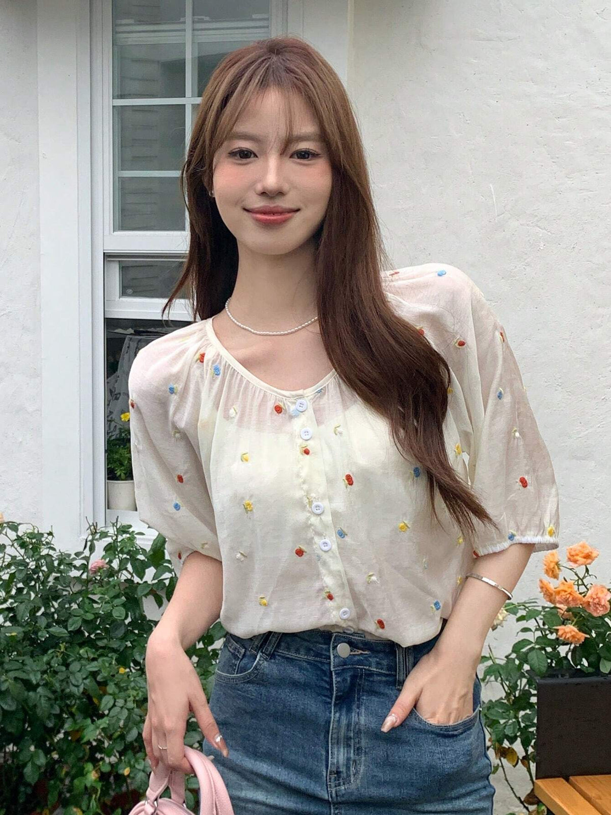 DAZY Women Colorful Decorated Simple And Elegant Shirt