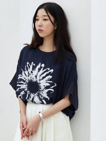 DAZY Women Floral Print Linen Blend Shirt