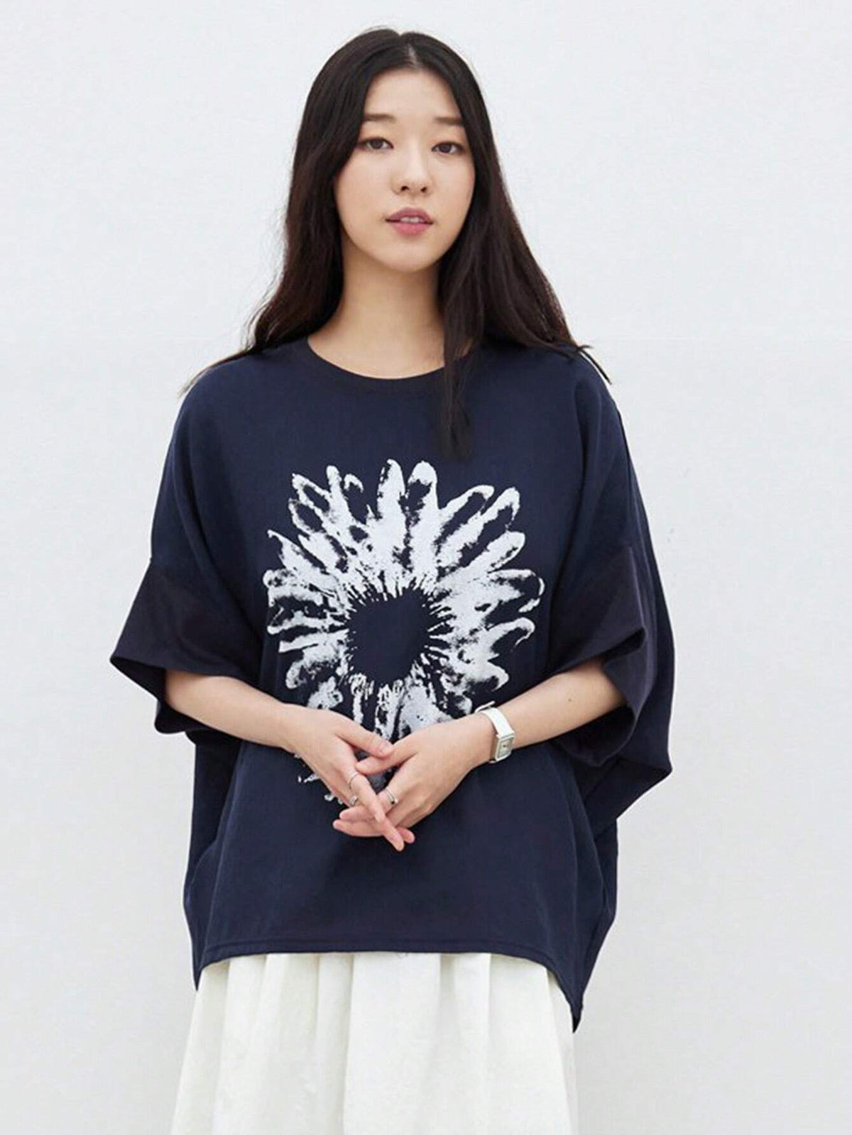 DAZY Women Floral Print Linen Blend Shirt