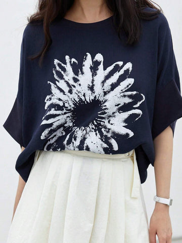 DAZY Women Floral Print Linen Blend Shirt