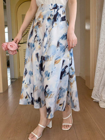 DAZY Women Floral Print Mid-Length Midi Skirt