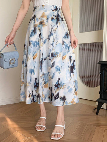 DAZY Women Floral Print Mid-Length Midi Skirt