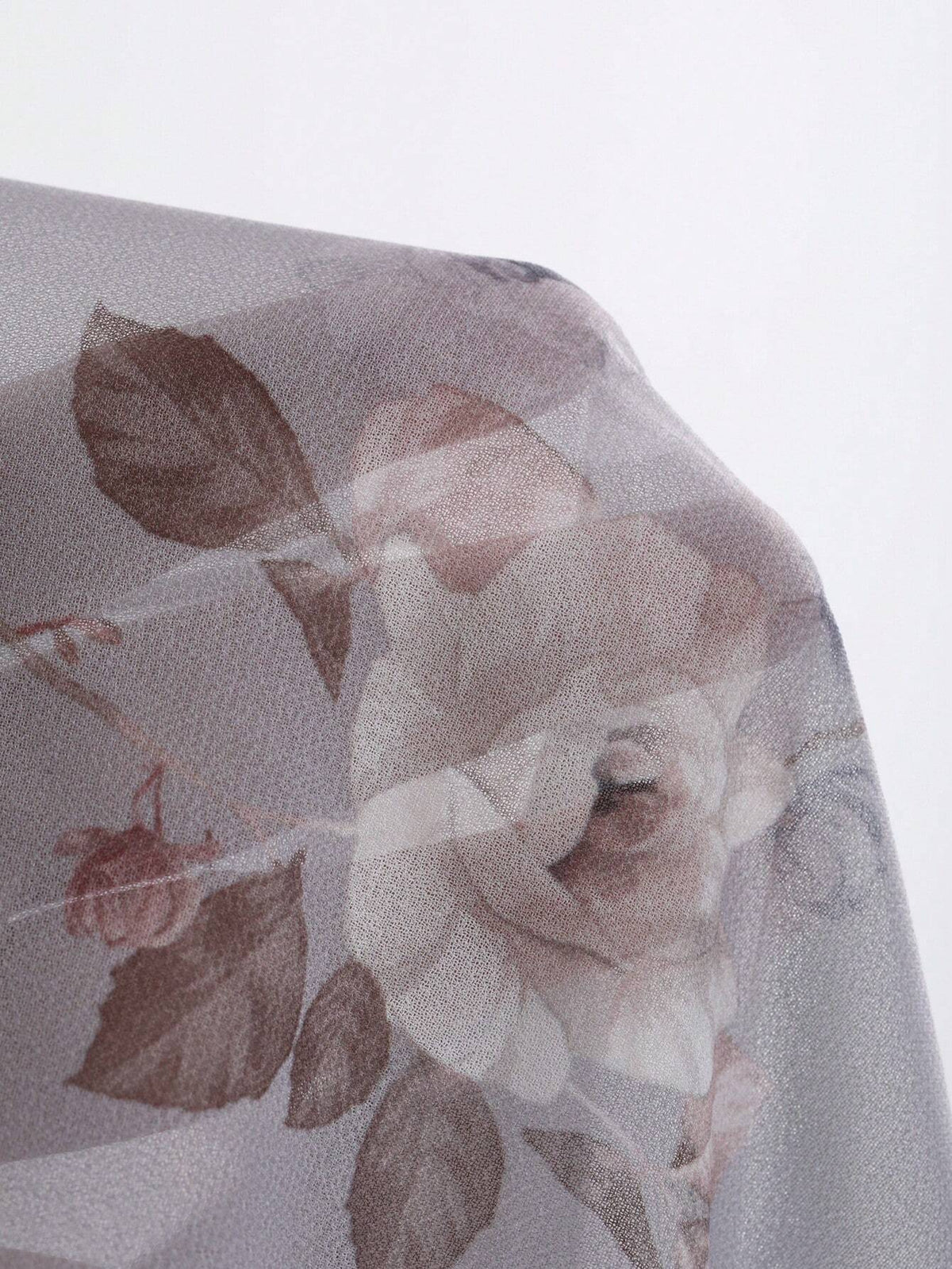 DAZY Women Floral Print V-Neck Long Sleeve Drawstring Blouse