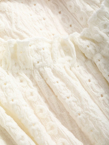 DAZY Women Off Shoulder Short Crop Top & High Waist A-Line Skirt With Ruffle Hem Set