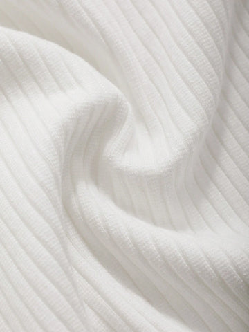 DAZY Women Round Neck Pure Color Hollow Out Cold Shoulder Sleeve T-Shirt