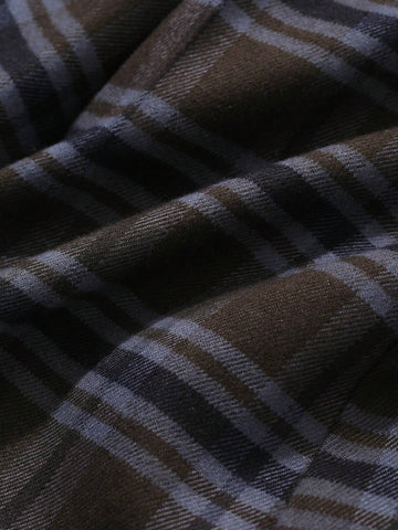 DAZY Women Simple Pleated Plaid A-Line Casual Skirt, Daily Wear