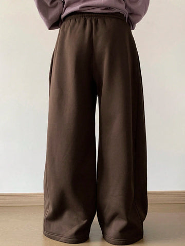 DAZY Women Solid Color Front Tie Pocket Simple Casual Pants, Daily Wear