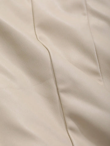 DAZY Women Solid Color PU Asymmetric Skirt