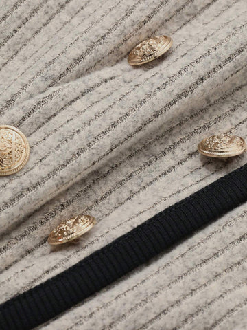 DAZY Women's 2-Piece Set: Contrast Color Trim Blouse & A-Line Skirt