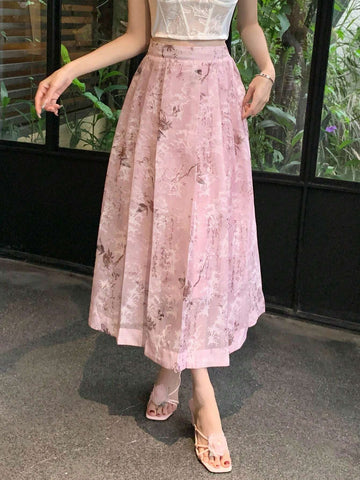 DAZY Women's Allover Print Casual Holiday Style Skirt