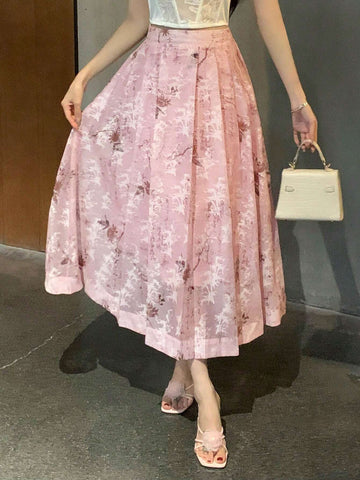 DAZY Women's Allover Print Casual Holiday Style Skirt