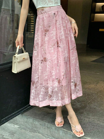 DAZY Women's Allover Print Casual Holiday Style Skirt