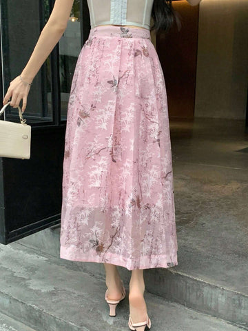 DAZY Women's Allover Print Casual Holiday Style Skirt