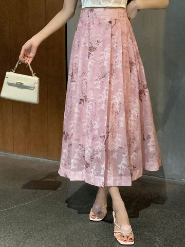 DAZY Women's Allover Print Casual Holiday Style Skirt