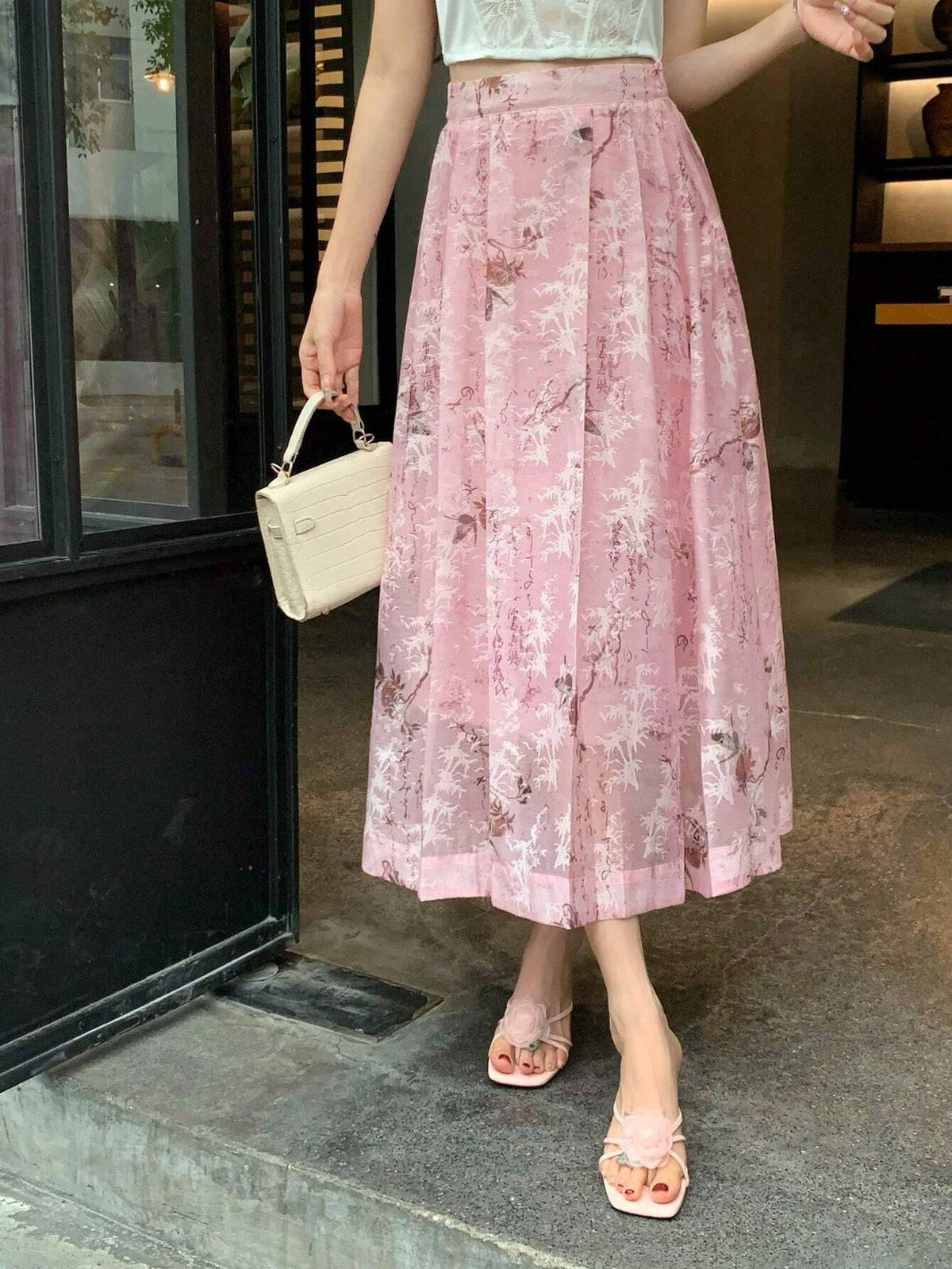 DAZY Women's Allover Print Casual Holiday Style Skirt