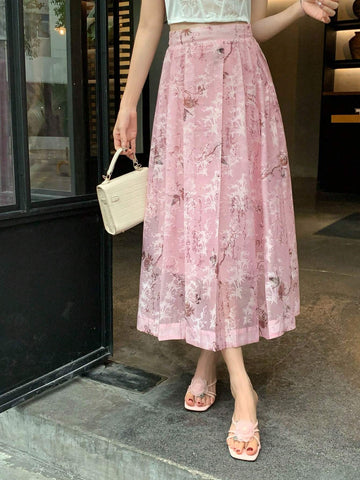 DAZY Women's Allover Print Casual Holiday Style Skirt