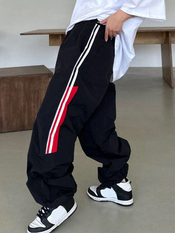 DAZY Women's Baggy Sporty Casual Color Block Joggers With Patchwork
