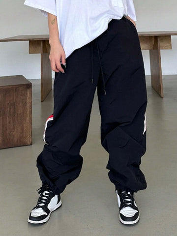 DAZY Women's Baggy Sporty Casual Color Block Joggers With Patchwork
