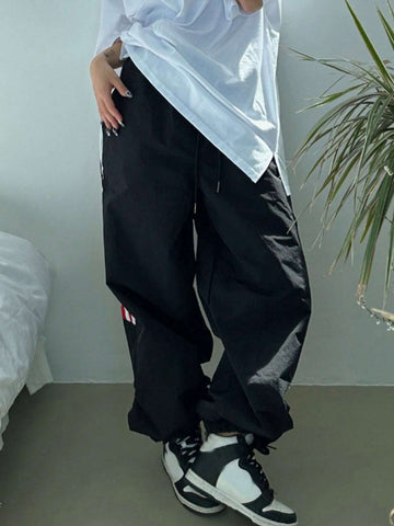 DAZY Women's Baggy Sporty Casual Color Block Joggers With Patchwork